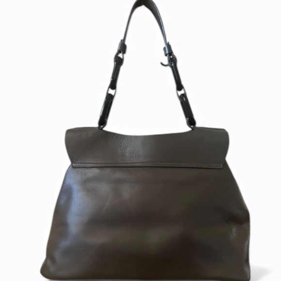 Lia Numa Dark Gray Leather Shoulder Bag - Picture 13 of 13